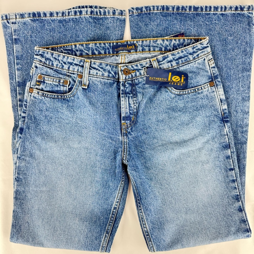 NWT Vintage 90’s LEI Women's Bootcut 100% Cotton Denim Jeans - Picture 2 of 10